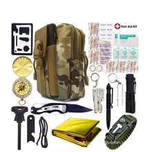 Emergency Travel Camping Tools Kit 40 In 1 First Aid Kit Survival Gear Kit with Molle Holster Pouch